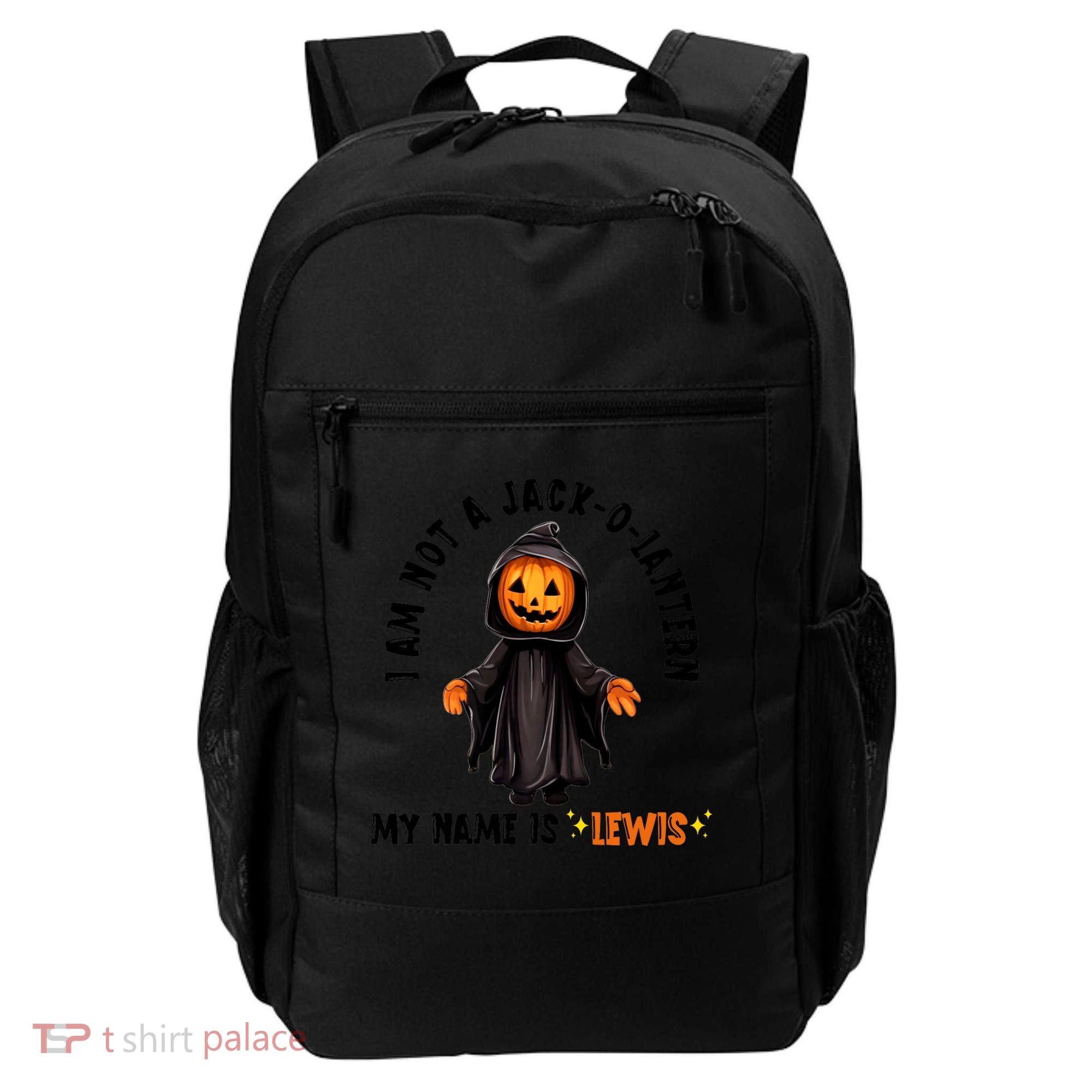 My Name Is Lewis Jack O Lantern Pumpkin Man Funny Lewis Backpack