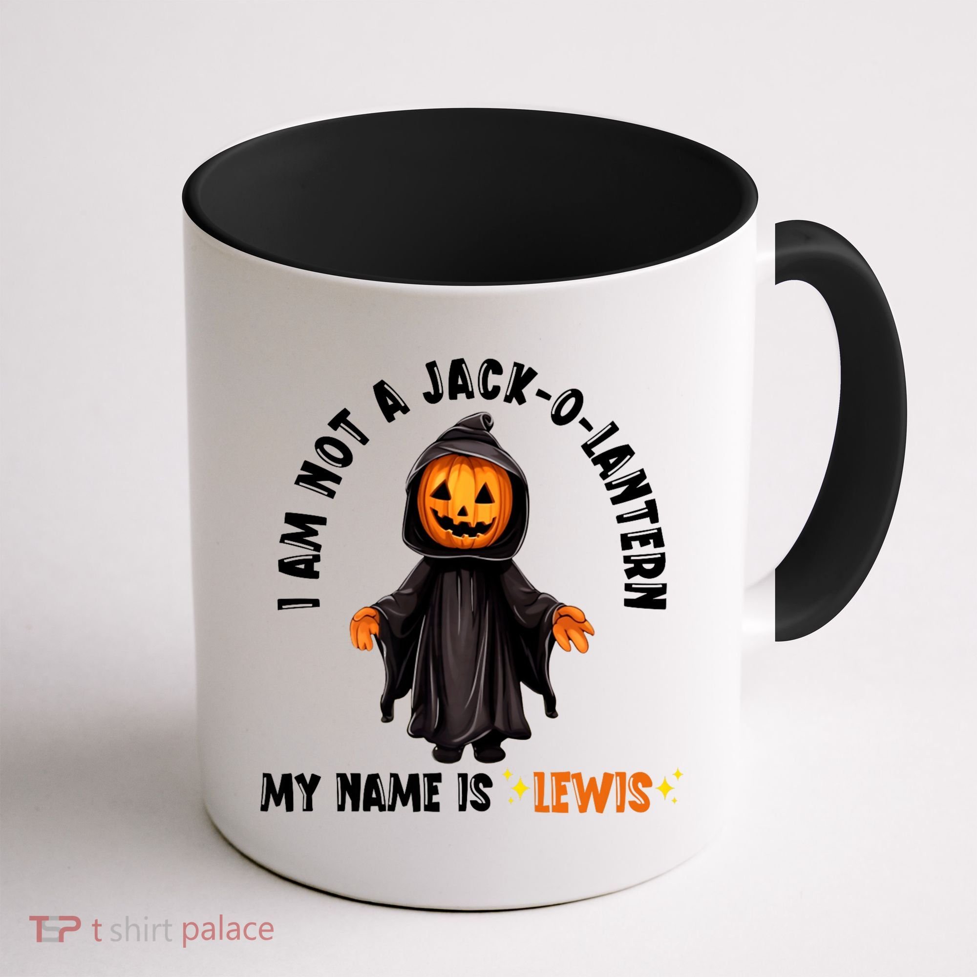 My Name Is Lewis Jack O Lantern Pumpkin Man Funny Lewis Coffee Mug