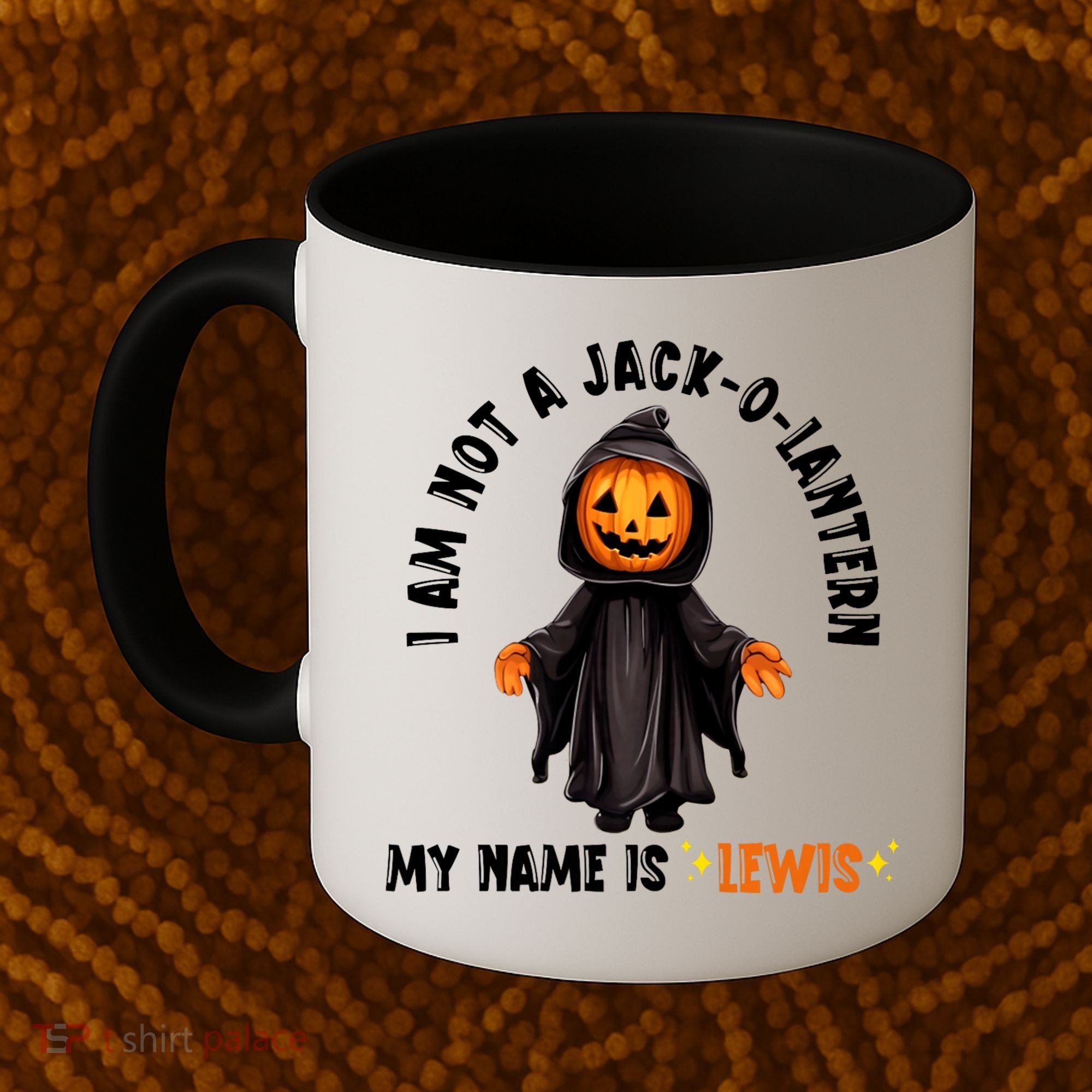 My Name Is Lewis Jack O Lantern Pumpkin Man Funny Lewis Coffee Mug