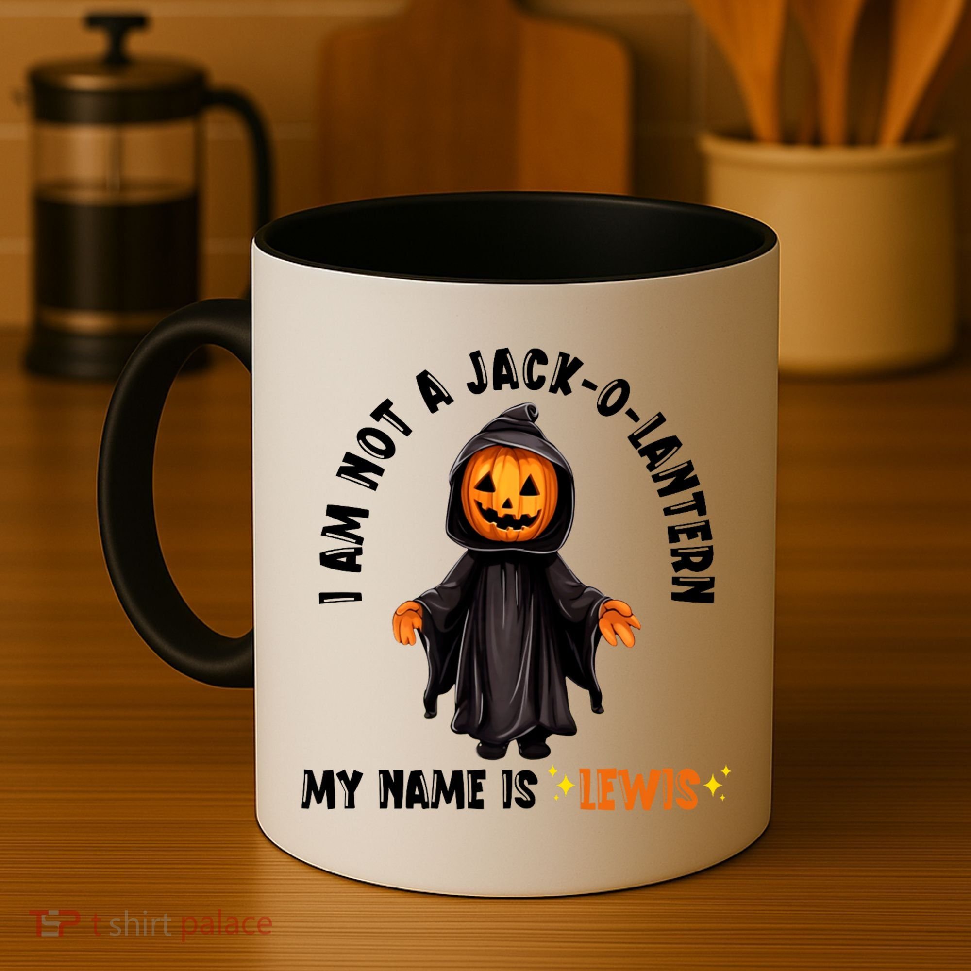 My Name Is Lewis Jack O Lantern Pumpkin Man Funny Lewis Coffee Mug
