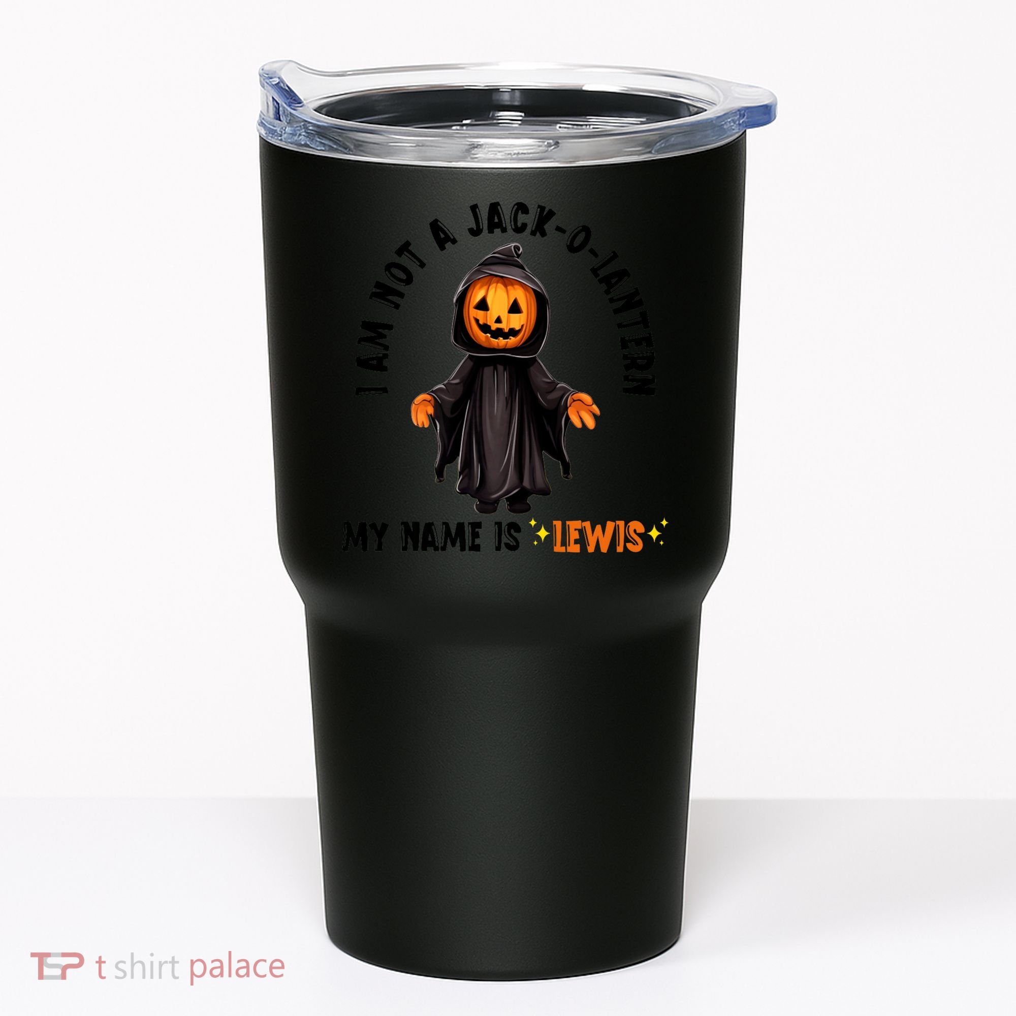 My Name Is Lewis Jack O Lantern Pumpkin Man Funny Lewis Tumbler