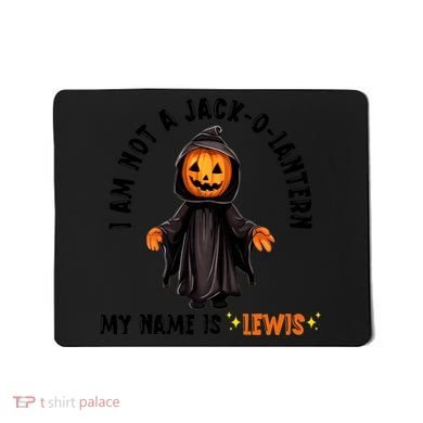 My Name Is Lewis Jack O Lantern Pumpkin Man Funny Lewis Mousepad