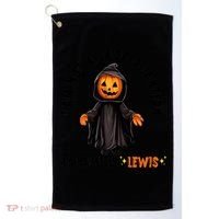 My Name Is Lewis Jack O Lantern Pumpkin Man Funny Lewis Golf Towel thumb 0