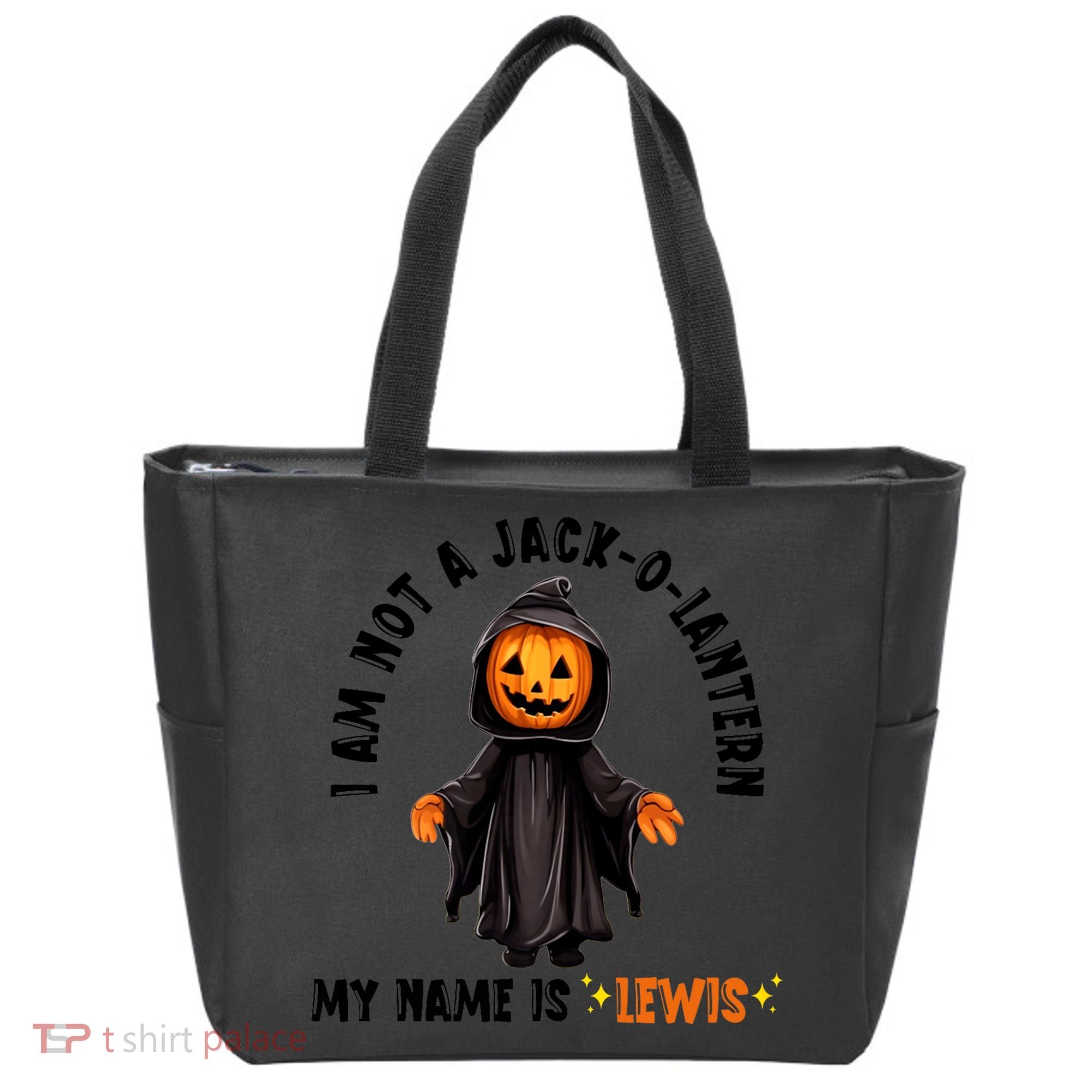 My Name Is Lewis Jack O Lantern Pumpkin Man Funny Lewis Tote Bag