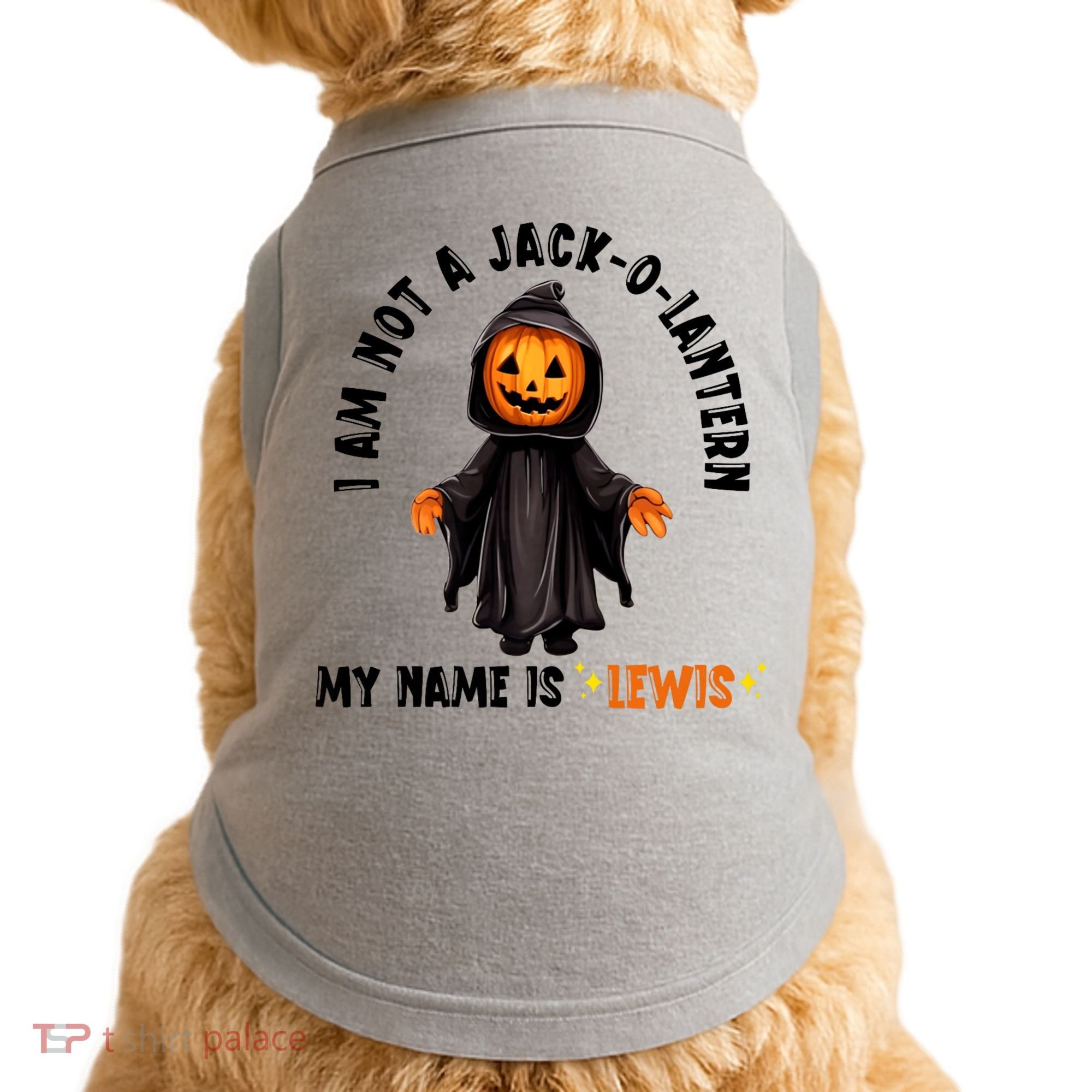 My Name Is Lewis Jack O Lantern Pumpkin Man Funny Lewis Doggie Tank