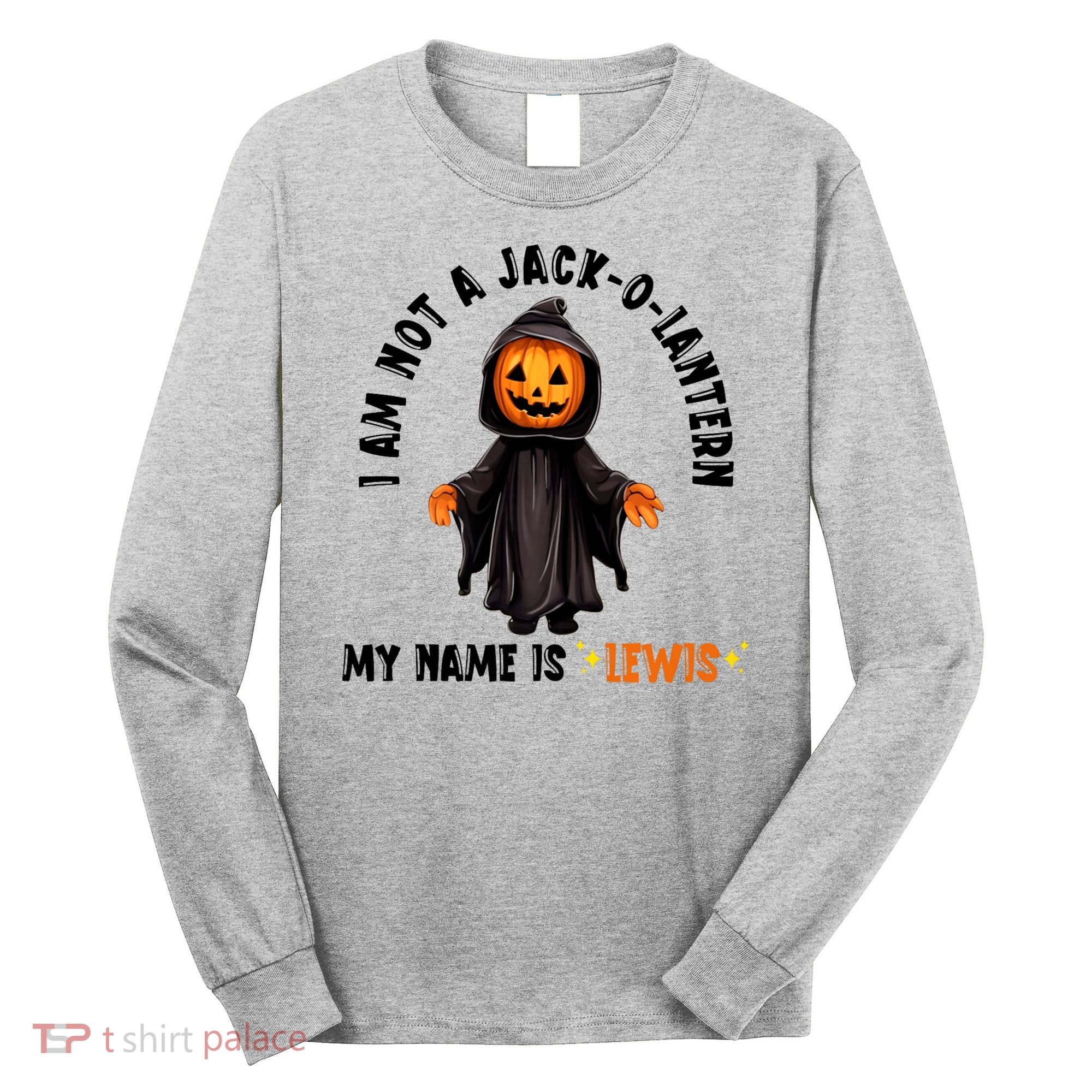 My Name Is Lewis Jack O Lantern Pumpkin Man Funny Lewis Long Sleeve Shirt