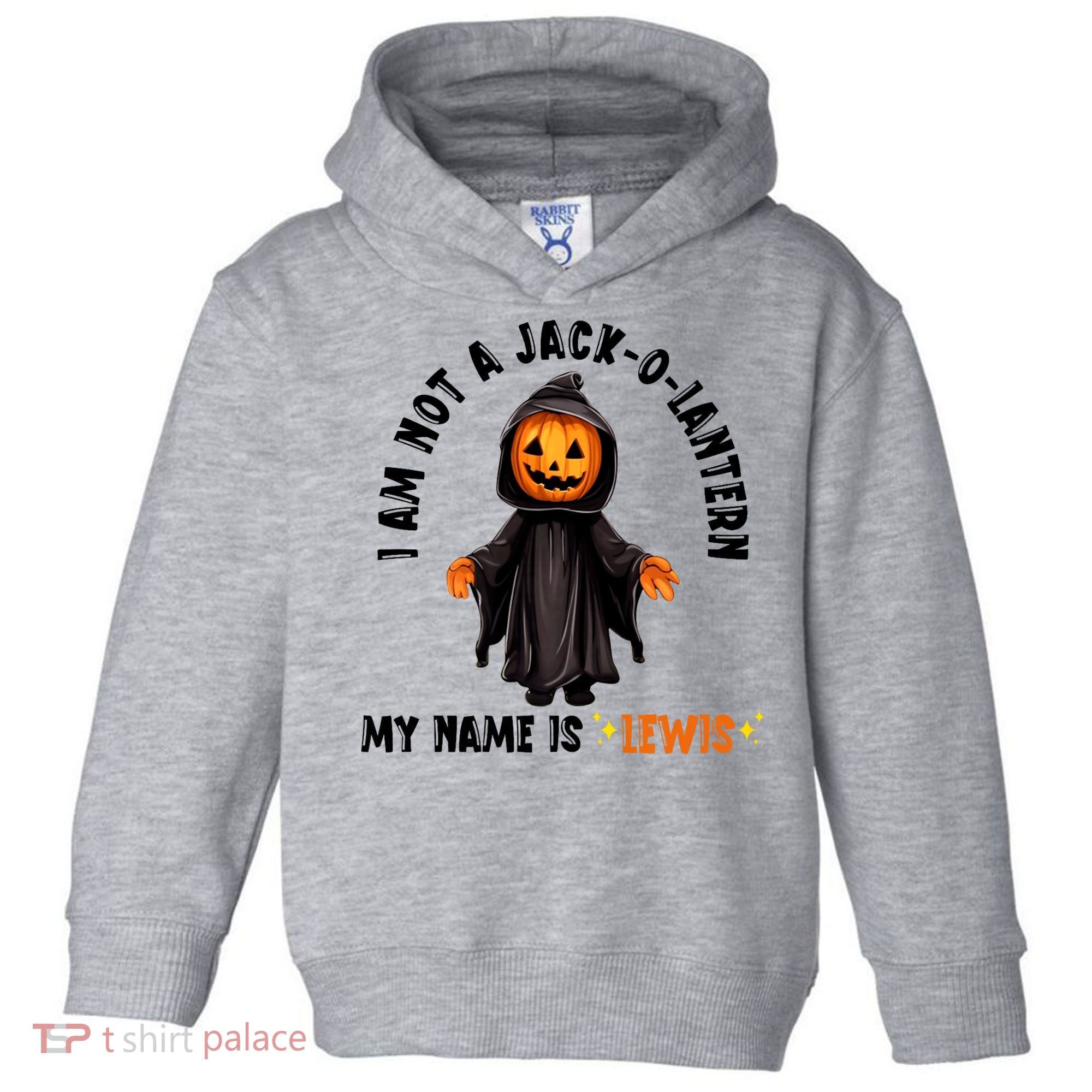 My Name Is Lewis Jack O Lantern Pumpkin Man Funny Lewis Toddler Hoodie