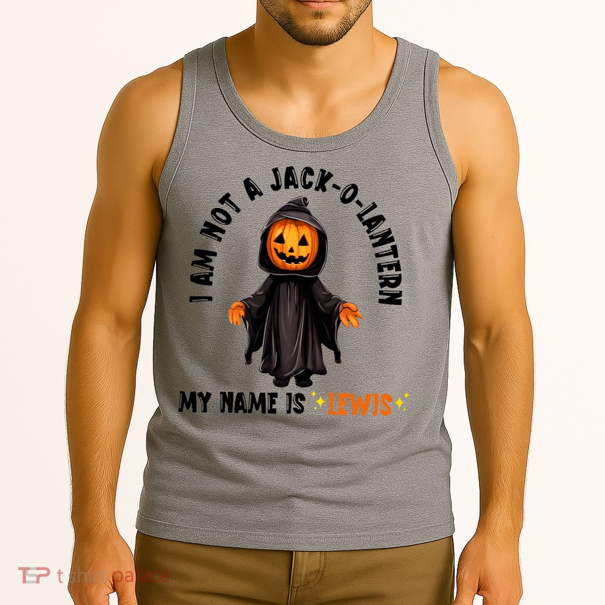 My Name Is Lewis Jack O Lantern Pumpkin Man Funny Lewis Tank Top