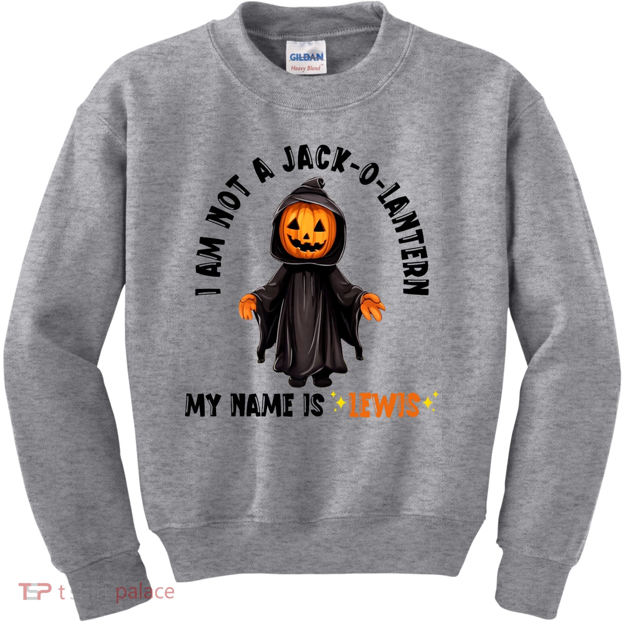 My Name Is Lewis Jack O Lantern Pumpkin Man Funny Lewis Kids Sweatshirt