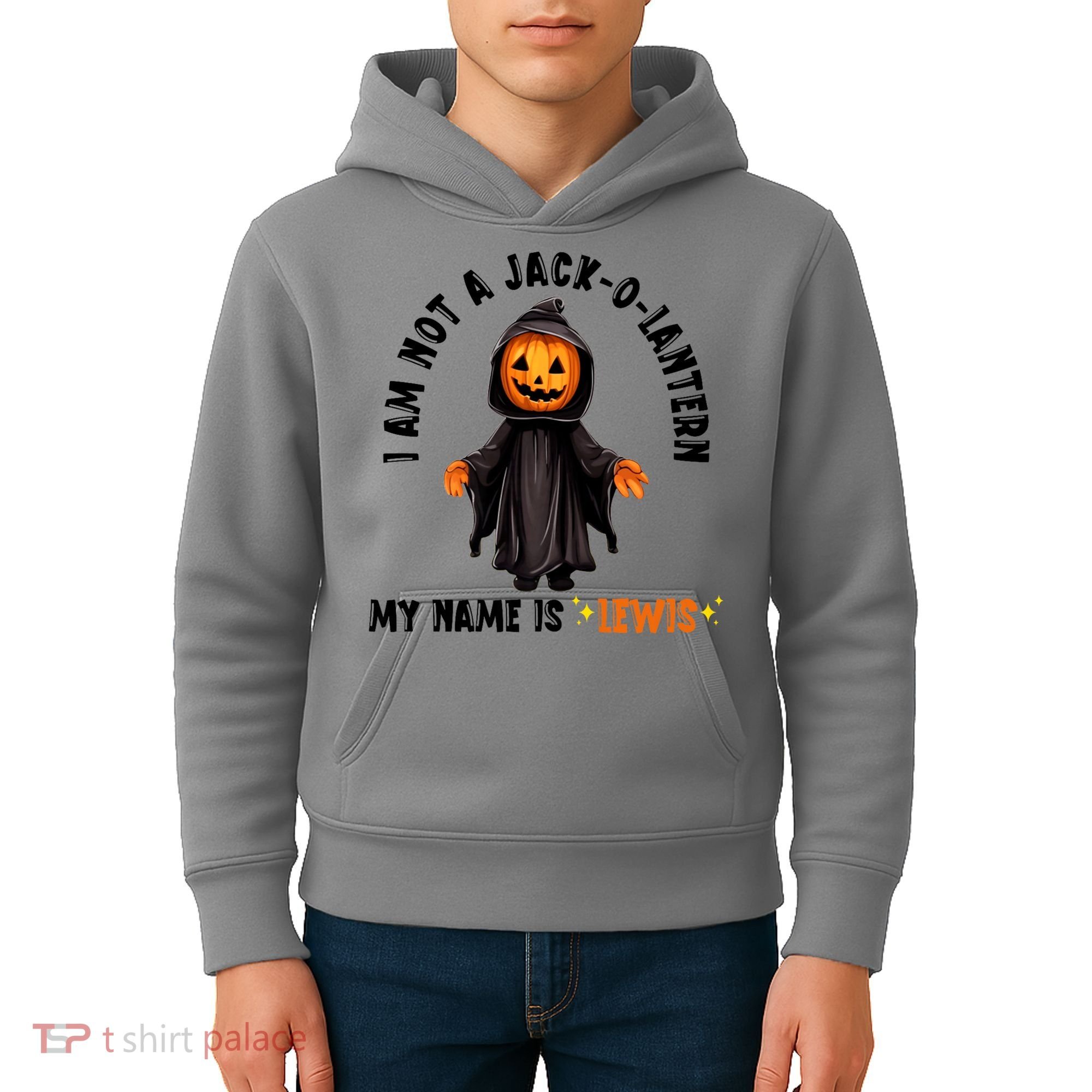 My Name Is Lewis Jack O Lantern Pumpkin Man Funny Lewis Kids Hoodie