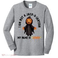 My Name Is Lewis Jack O Lantern Pumpkin Man Funny Lewis Kids Long Sleeve Shirt thumb 0