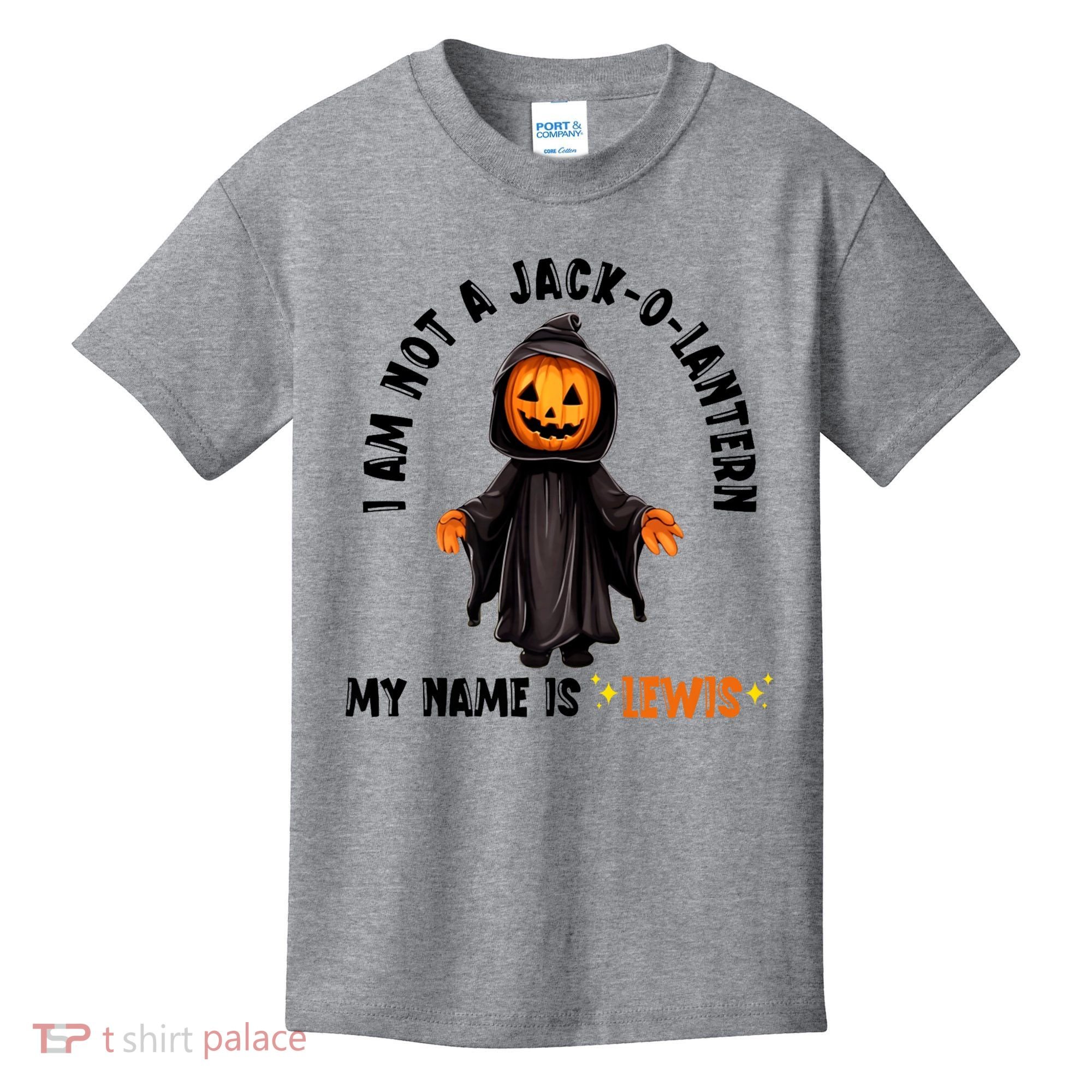 My Name Is Lewis Jack O Lantern Pumpkin Man Funny Lewis Kids T-Shirt