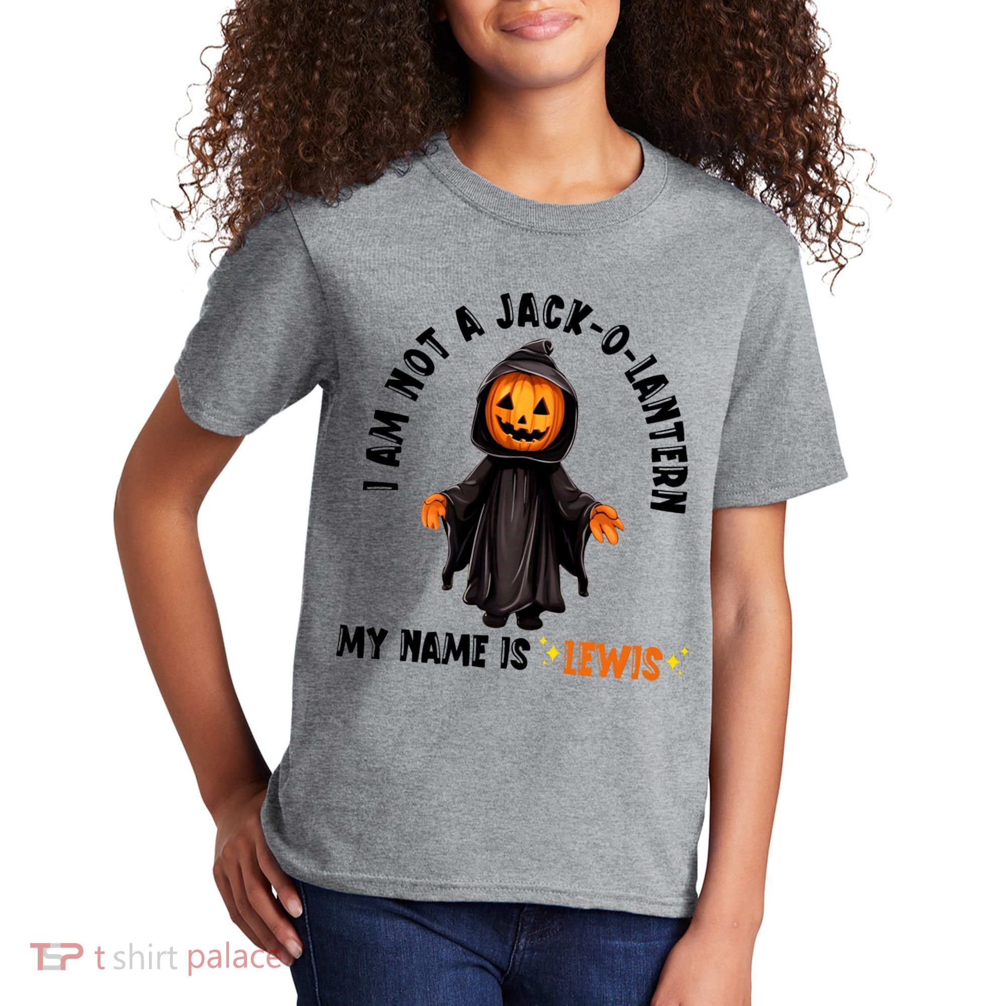 My Name Is Lewis Jack O Lantern Pumpkin Man Funny Lewis Kids T-Shirt
