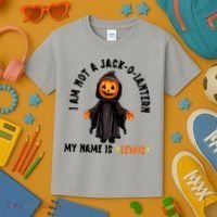 My Name Is Lewis Jack O Lantern Pumpkin Man Funny Lewis Kids T-Shirt thumb 3