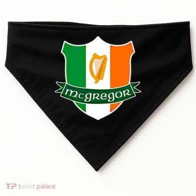 Mcgregor Name Irish Gift Irish Flag Harp Crest USA-Made Doggie Bandana