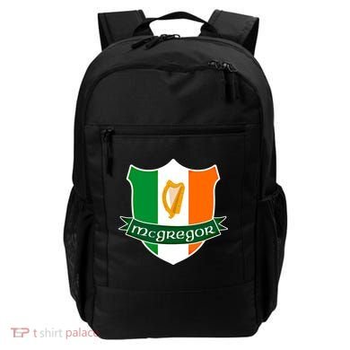 Mcgregor Name Irish Gift Irish Flag Harp Crest Backpack