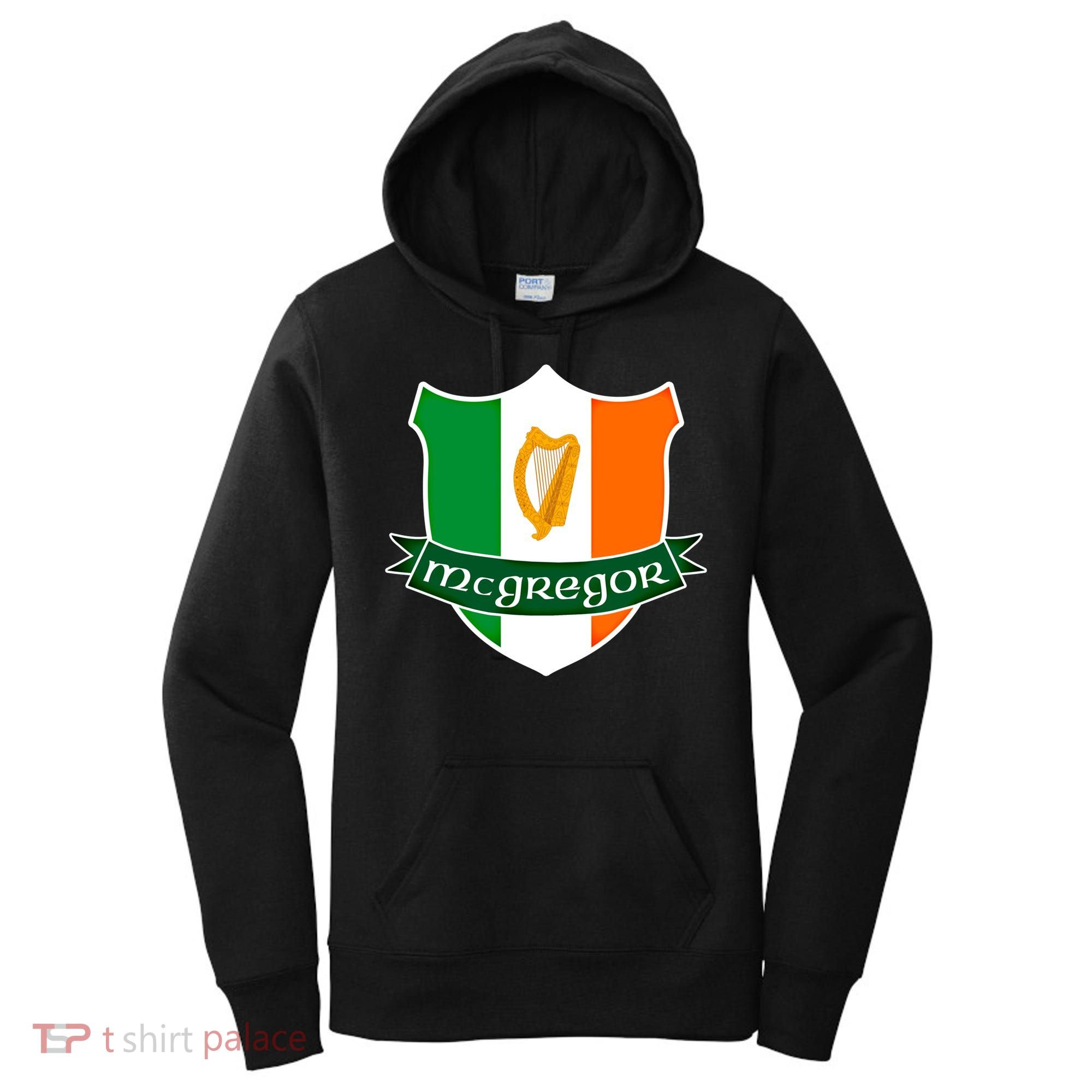 Mcgregor Name Irish Gift Irish Flag Harp Crest Women's Hoodie