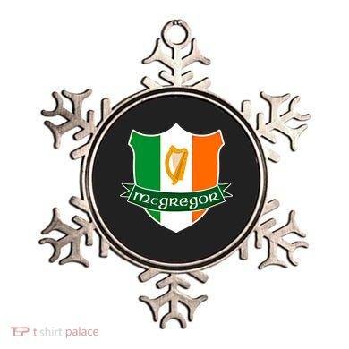 Mcgregor Name Irish Gift Irish Flag Harp Crest Ornament