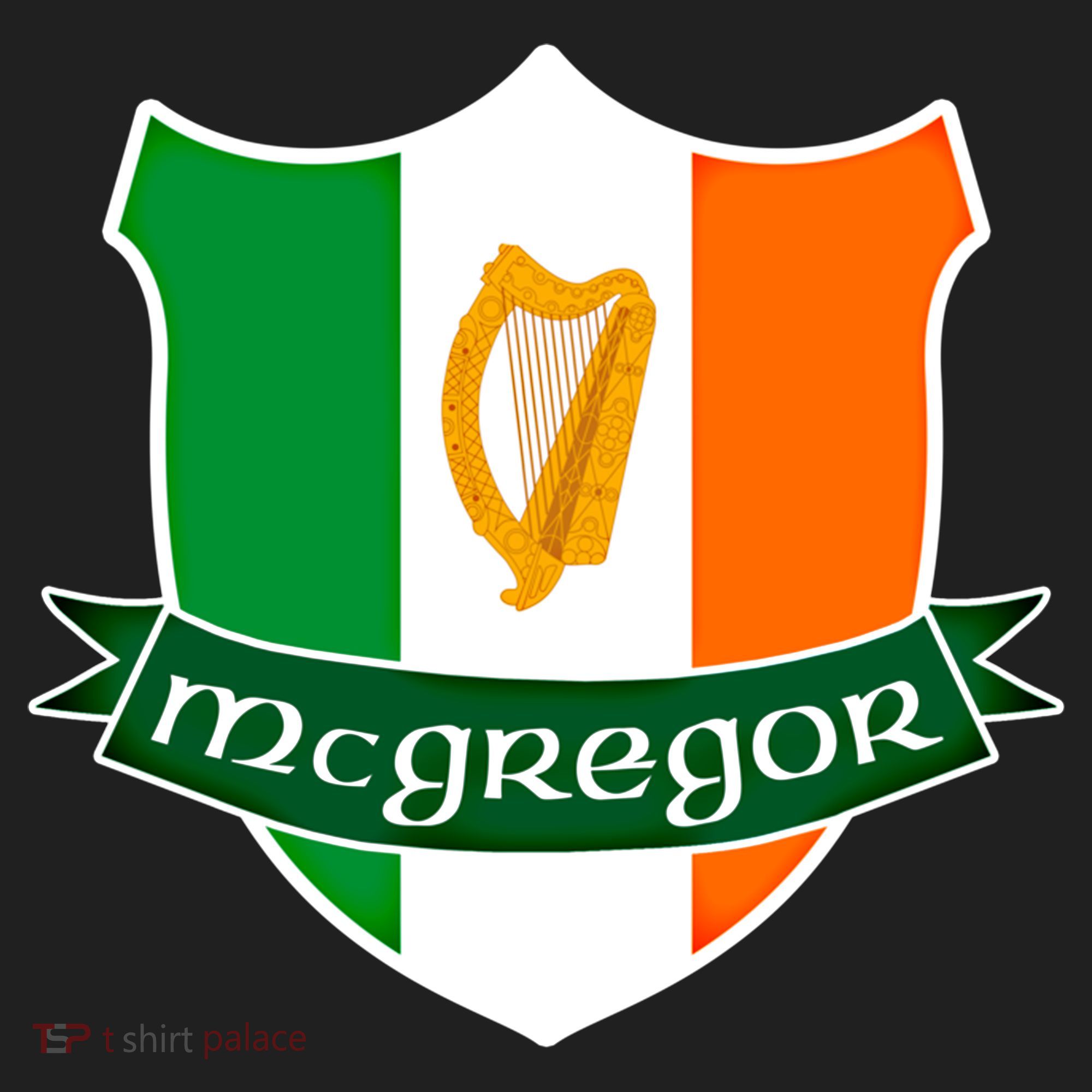 Mcgregor Name Irish Gift Irish Flag Harp Crest Hat