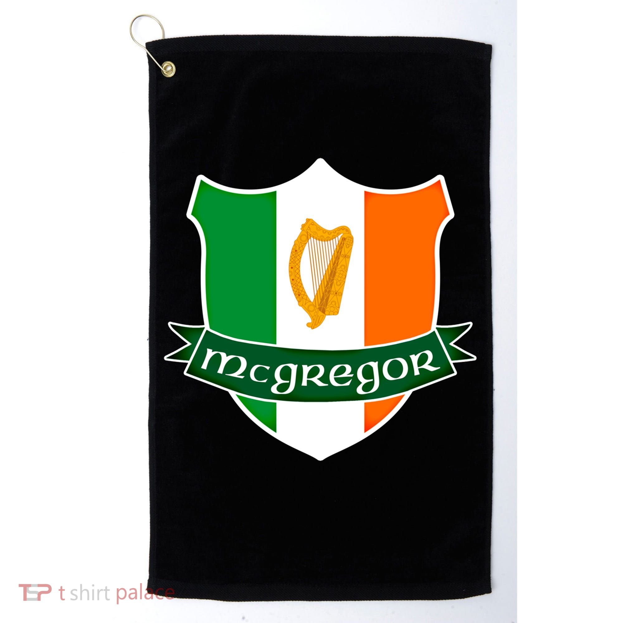 Mcgregor Name Irish Gift Irish Flag Harp Crest Golf Towel