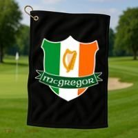 Mcgregor Name Irish Gift Irish Flag Harp Crest Golf Towel thumb 1