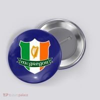 Mcgregor Name Irish Gift Irish Flag Harp Crest Button thumb 0