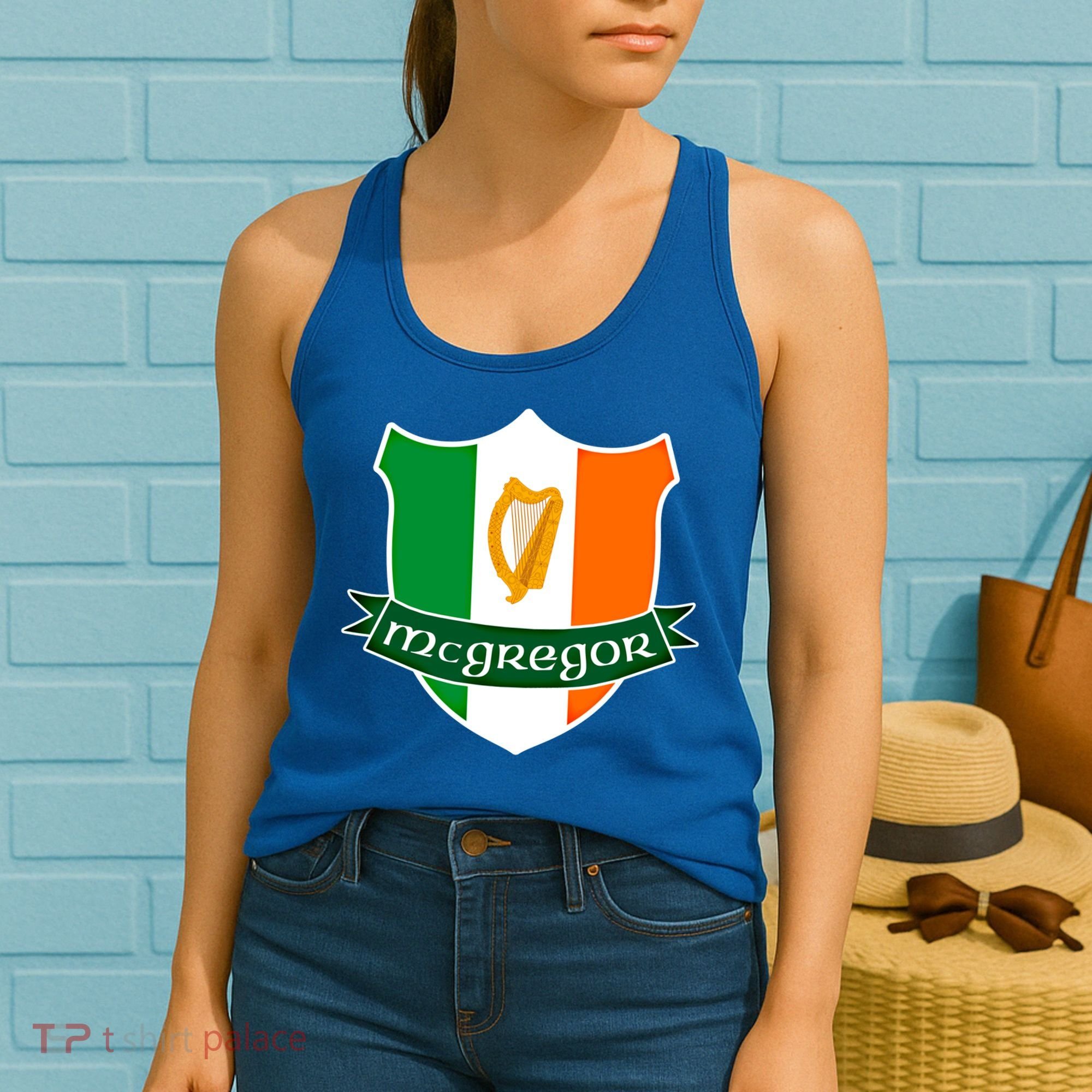 Mcgregor Name Irish Gift Irish Flag Harp Crest Women's Tank Top