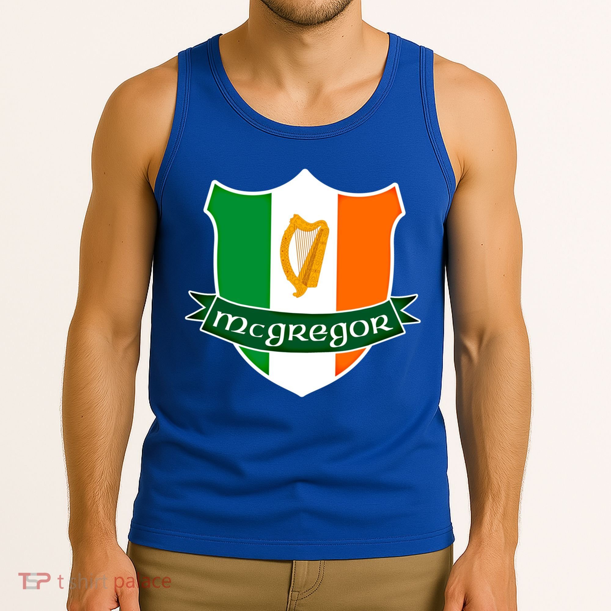 Mcgregor Name Irish Gift Irish Flag Harp Crest Tank Top