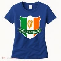 Mcgregor Name Irish Gift Irish Flag Harp Crest Women's T-Shirt thumb 0