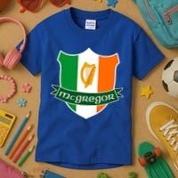 Mcgregor Name Irish Gift Irish Flag Harp Crest Kids T-Shirt thumb 3