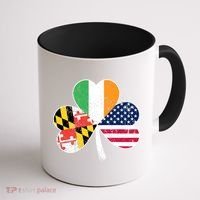 Maryland Native Irish American Flag Shamrock St Patricks Day Cute Gift Coffee Mug thumb 1