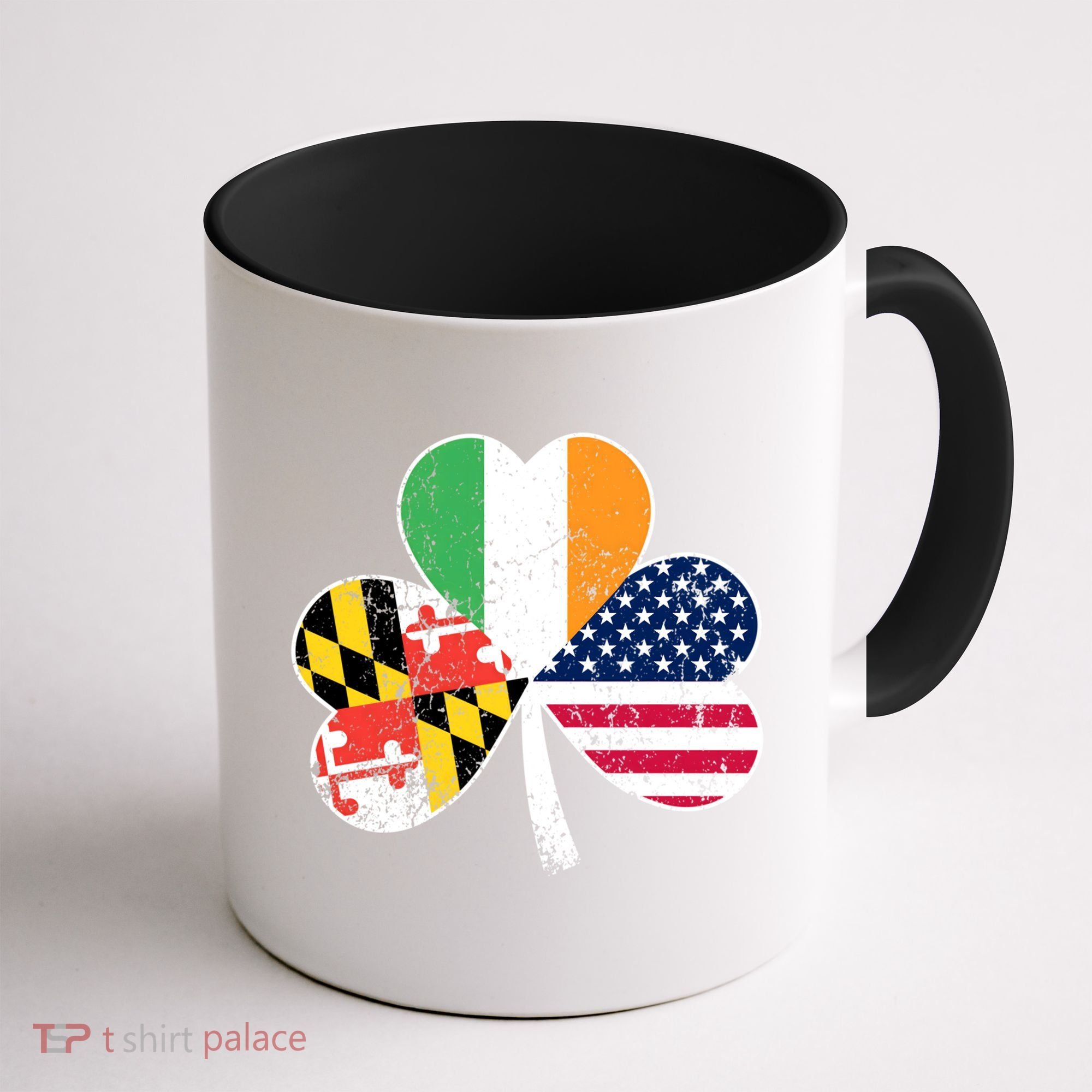 Maryland Native Irish American Flag Shamrock St Patricks Day Cute Gift Coffee Mug
