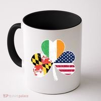 Maryland Native Irish American Flag Shamrock St Patricks Day Cute Gift Coffee Mug thumb 0