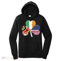 Maryland Native Irish American Flag Shamrock St Patricks Day Cute Gift Women's Hoodie thumb 0
