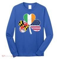 Maryland Native Irish American Flag Shamrock St Patricks Day Cute Gift Long Sleeve Shirt thumb 0