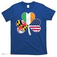 Maryland Native Irish American Flag Shamrock St Patricks Day Cute Gift T-Shirt thumb 0
