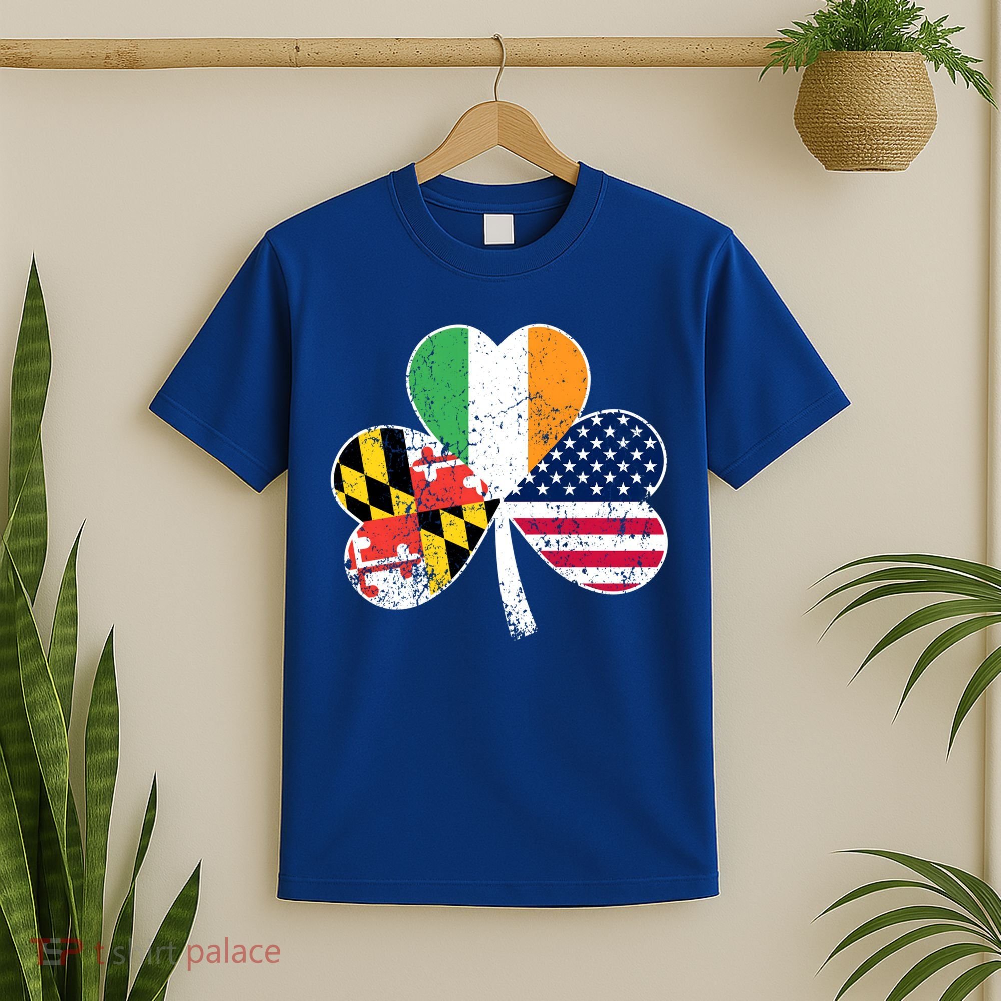 Maryland Native Irish American Flag Shamrock St Patricks Day Cute Gift T-Shirt
