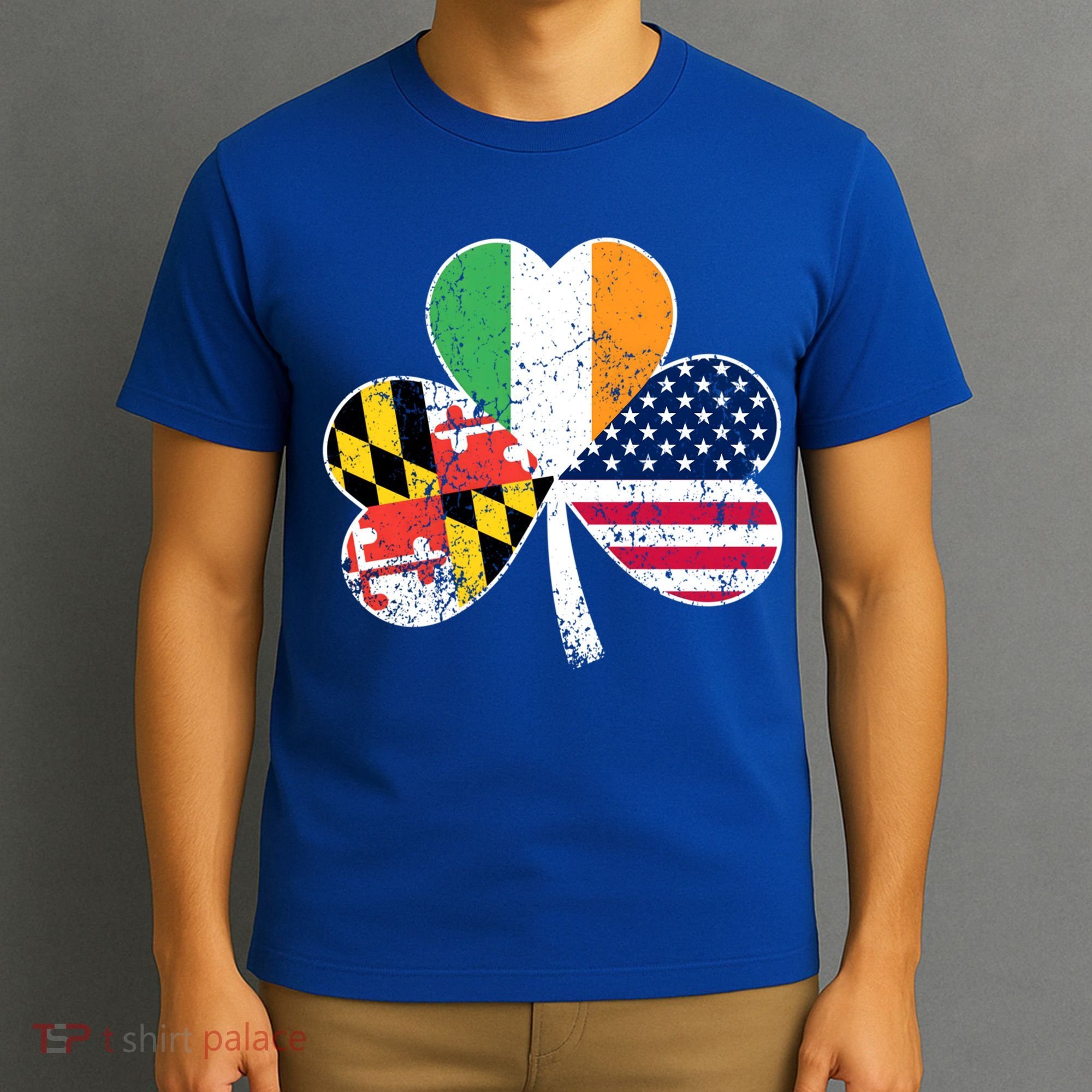Maryland Native Irish American Flag Shamrock St Patricks Day Cute Gift T-Shirt