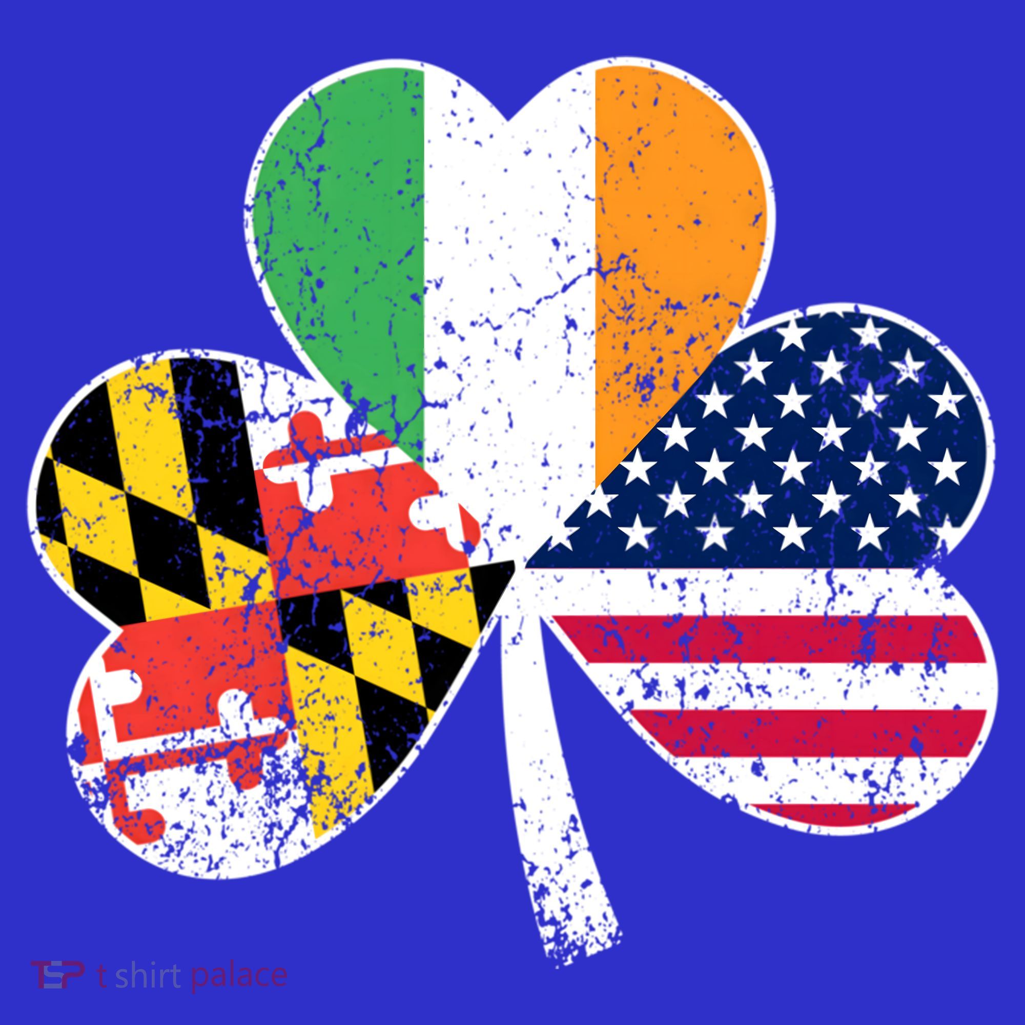 Maryland Native Irish American Flag Shamrock St Patricks Day Cute Gift T-Shirt