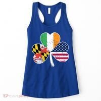 Maryland Native Irish American Flag Shamrock St Patricks Day Cute Gift Women's Tank Top thumb 0