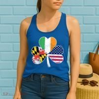 Maryland Native Irish American Flag Shamrock St Patricks Day Cute Gift Women's Tank Top thumb 2