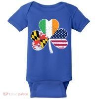 Maryland Native Irish American Flag Shamrock St Patricks Day Cute Gift Baby Bodysuit thumb 0