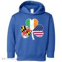 Maryland Native Irish American Flag Shamrock St Patricks Day Cute Gift Toddler Hoodie thumb 0