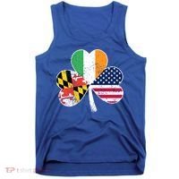 Maryland Native Irish American Flag Shamrock St Patricks Day Cute Gift Tank Top thumb 0