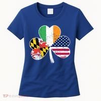 Maryland Native Irish American Flag Shamrock St Patricks Day Cute Gift Women's T-Shirt thumb 0