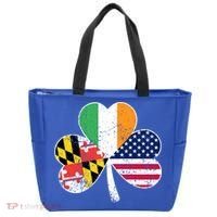 Maryland Native Irish American Flag Shamrock St Patricks Day Cute Gift Tote Bag thumb 0
