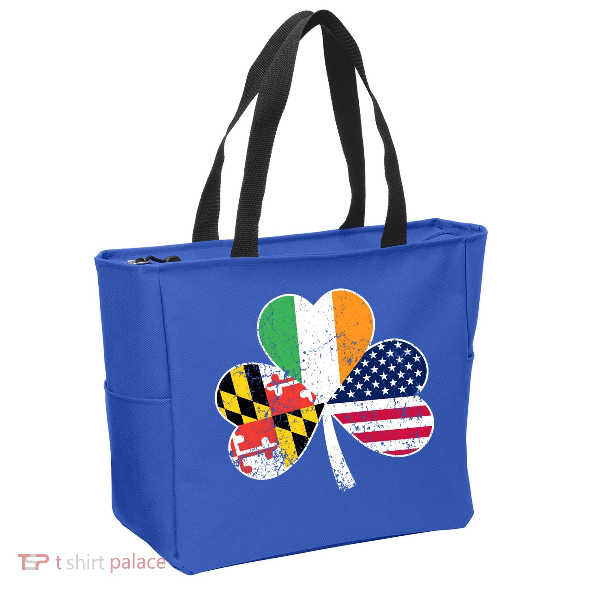 Maryland Native Irish American Flag Shamrock St Patricks Day Cute Gift Tote Bag