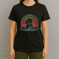 Maneki Neko Japanese Lucky Cat Retro Aesthetic Kawaii T-Shirt thumb 4