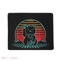 Maneki Neko Japanese Lucky Cat Retro Aesthetic Kawaii Mousepad thumb 0
