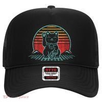 Maneki Neko Japanese Lucky Cat Retro Aesthetic Kawaii Hat thumb 0